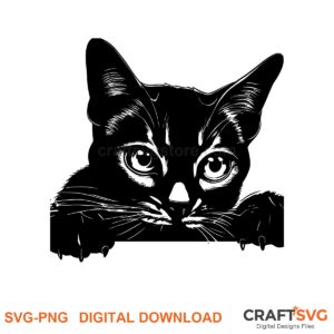 Peeking Havana Brown cat SVG PNG design for Cricut and Silhouette, instant download