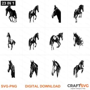 Horse SVG | Horse PNG | Horse SVG Bundle | Digital Download Designs for Cricut and Silhouette | Commercial Use