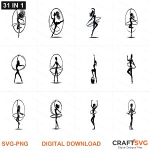 Hula Hoop SVG | Hula Hoop PNG | Hula Hoop SVG Bundle | Digital Download Designs for Cricut and Silhouette | Commercial Use