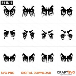 Human eyes SVG | Human eyes PNG | Human eyes SVG Bundle | Digital Download Designs for Cricut and Silhouette | Commercial Use