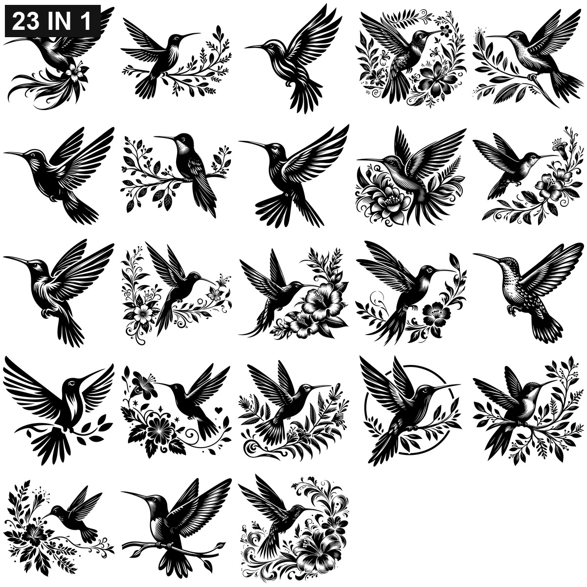 Humming Bird SVG | Humming Bird PNG | Humming Bird SVG Bundle | Digital Download Designs for Cricut and Silhouette | Commercial Use - Image 2