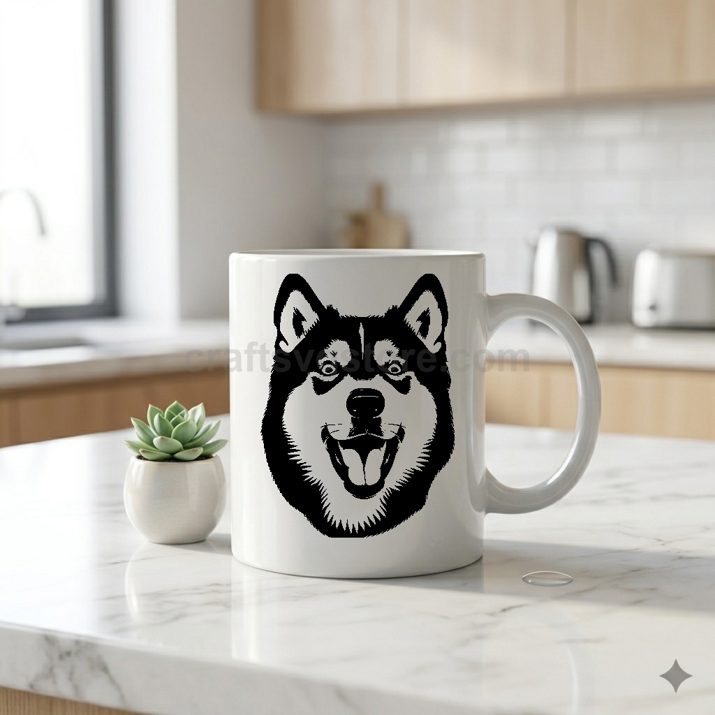 Husky SVG on a coffee mug - Husky dog lover gift mockup