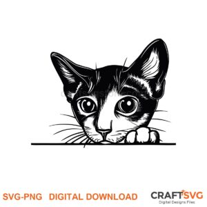 Peeking Javanese cat SVG PNG design for Cricut and Silhouette, instant download