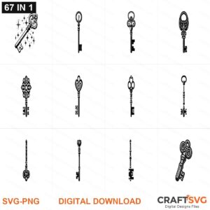 Key SVG | Key PNG | Key SVG Bundle | Digital Download Designs for Cricut and Silhouette | Commercial Use