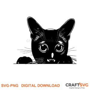 Peeking Korat cat SVG PNG design for Cricut and Silhouette, instant download