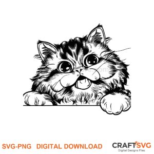 Peeking LaPerm cat SVG PNG design for Cricut and Silhouette, instant download