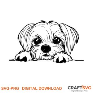 Maltese SVG PNG - Maltese peeking dog design for Cricut and Silhouette, instant digital download