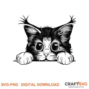 Peeking Minuet cat SVG PNG design for Cricut and Silhouette, instant download