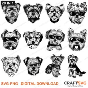 Morkie SVG bundle - Morkie dog designs for Cricut and Silhouette, instant digital download