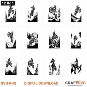 Motocross Rider SVG | Motocross Rider PNG | Motocross Rider SVG Bundle | Digital Download Designs for Cricut and Silhouette | Commercial Use