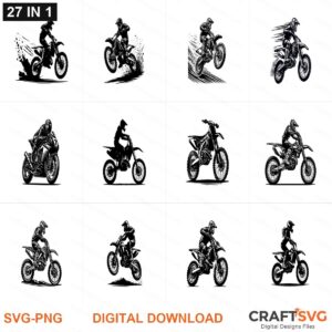 Motor Cross SVG | Motor Cross PNG | Motor Cross SVG Bundle | Digital Download Designs for Cricut and Silhouette | Commercial Use