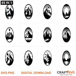 Mountain SVG | Mountain PNG | Mountain SVG Bundle | Digital Download Designs for Cricut and Silhouette | Commercial Use