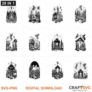 Nativity SVG | Nativity PNG | Nativity SVG Bundle | Digital Download Designs for Cricut and Silhouette | Commercial Use