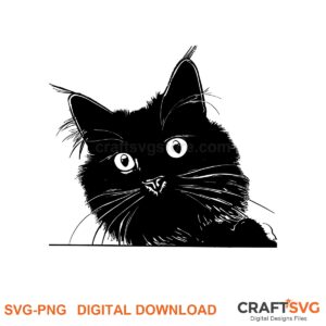 Peeking Nebelung cat SVG PNG design for Cricut and Silhouette, instant download