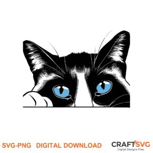 Peeking Ojos Azules cat SVG PNG design for Cricut and Silhouette, instant download