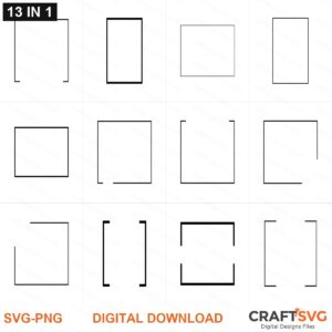 Open Rectangle SVG | Open Rectangle PNG | Open Rectangle SVG Bundle | Digital Download Designs for Cricut and Silhouette | Commercial Use