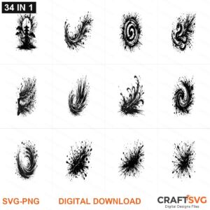 Paint Splash SVG | Paint Splash PNG | Paint Splash SVG Bundle | Digital Download Designs for Cricut and Silhouette | Commercial Use
