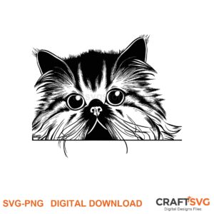 Peeking Persian cat SVG PNG design for Cricut and Silhouette, instant download