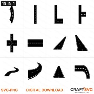 Road SVG | Road PNG | Road SVG Bundle | Digital Download Designs for Cricut and Silhouette | Commercial Use