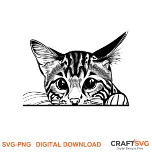 Peeking Savannah cat SVG PNG design for Cricut and Silhouette, instant download