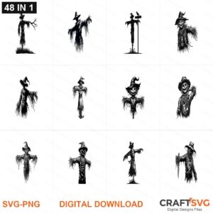 Scarecrow SVG | Scarecrow PNG | Scarecrow SVG Bundle | Digital Download Designs for Cricut and Silhouette | Commercial Use