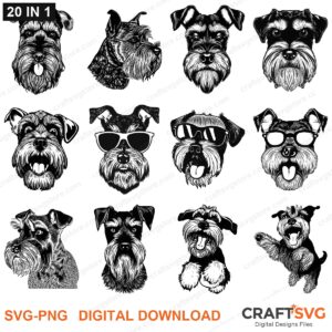 Schnauzer SVG bundle - Schnauzer dog designs for Cricut and Silhouette, instant digital download