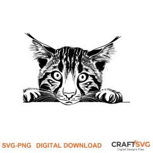 Peeking Serengeti cat SVG PNG design for Cricut and Silhouette, instant download