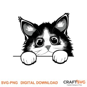 Peeking Sokoke cat SVG PNG design for Cricut and Silhouette, instant download