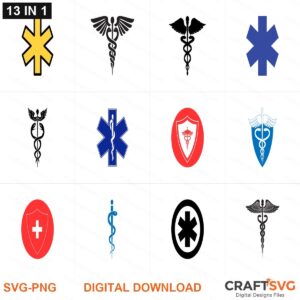 Star Of Life SVG | Star Of Life PNG | Star Of Life SVG Bundle | Digital Download Designs for Cricut and Silhouette | Commercial Use