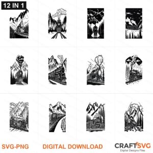 Steam_Train SVG | Steam_Train PNG | Steam_Train SVG Bundle | Digital Download Designs for Cricut and Silhouette | Commercial Use