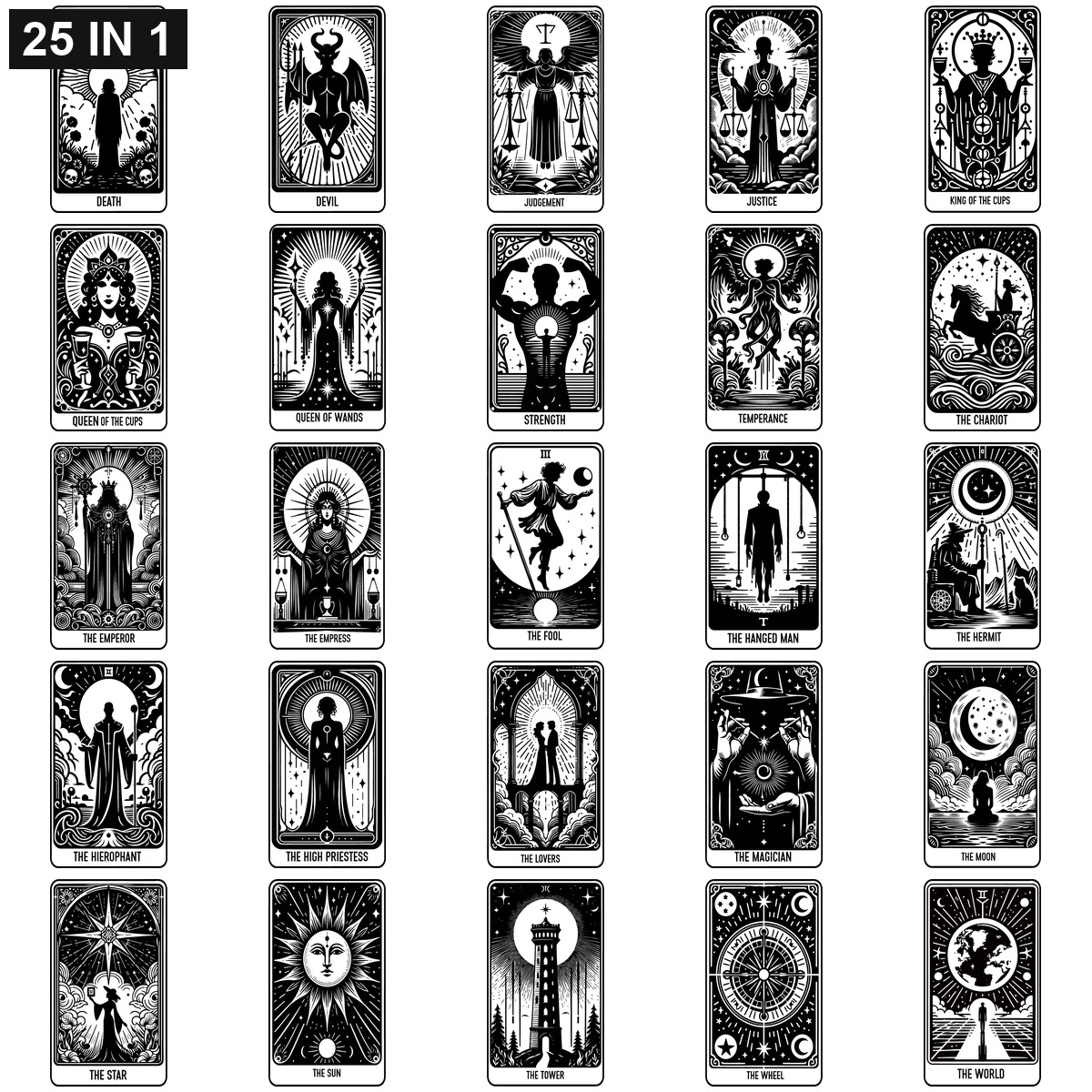 TAROT CARDS SVG | TAROT CARDS PNG | TAROT CARDS SVG Bundle | Digital Download Designs for Cricut and Silhouette | Commercial Use - Image 2
