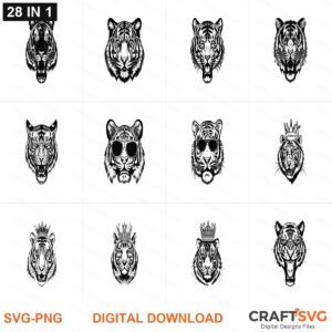Tigers SVG | Tigers PNG | Tigers SVG Bundle | Digital Download Designs for Cricut and Silhouette | Commercial Use