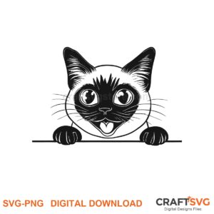 Peeking Tonkinese cat SVG PNG design for Cricut and Silhouette, instant download
