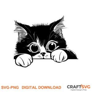 Peeking Toybob Russian cat SVG PNG design for Cricut and Silhouette, instant download