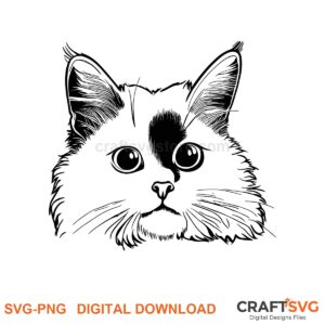 Peeking Turkish Vankedisi cat SVG PNG design for Cricut and Silhouette, instant download