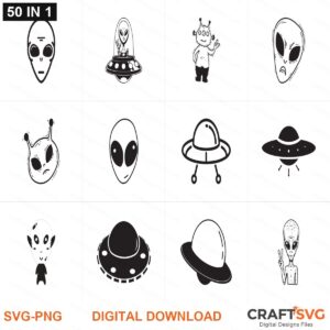 Ufo SVG | Ufo PNG | Ufo SVG Bundle | Digital Download Designs for Cricut and Silhouette | Commercial Use