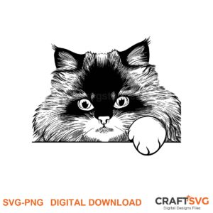 Peeking Ussuri cat SVG PNG design for Cricut and Silhouette, instant download