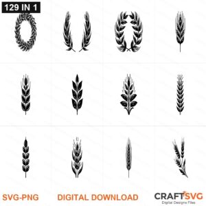 WHEAT SVG | WHEAT PNG | WHEAT SVG Bundle | Digital Download Designs for Cricut and Silhouette | Commercial Use