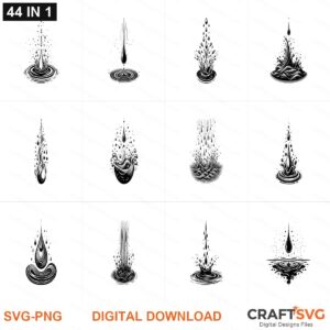 Water Droplet SVG | Water Droplet PNG | Water Droplet SVG Bundle | Digital Download Designs for Cricut and Silhouette | Commercial Use