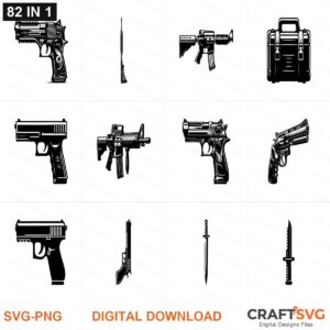 Weapon SVG | Weapon PNG | Weapon SVG Bundle | Digital Download Designs for Cricut and Silhouette | Commercial Use