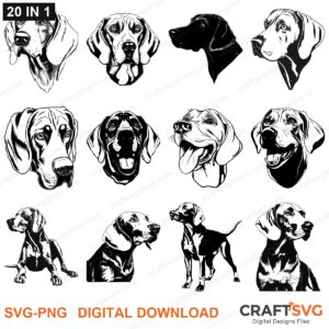 Weimaraner SVG bundle - Weimaraner dog designs for Cricut and Silhouette, instant digital download