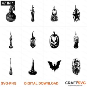 Witch SVG | Witch PNG | Witch SVG Bundle | Digital Download Designs for Cricut and Silhouette | Commercial Use