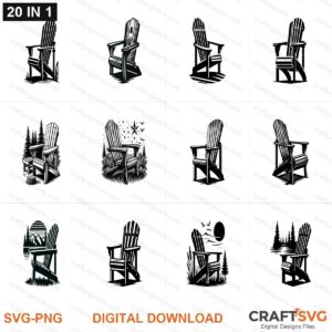 adirondack chair SVG | adirondack chair PNG | adirondack chair SVG Bundle | Digital Download Designs for Cricut and Silhouette | Commercial Use