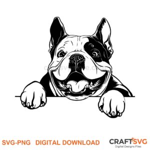 American Bully SVG PNG - American Bully peeking dog design for Cricut and Silhouette, instant digital download