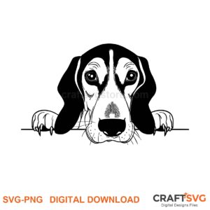 American Foxhound SVG PNG - American Foxhound peeking dog design for Cricut and Silhouette, instant digital download