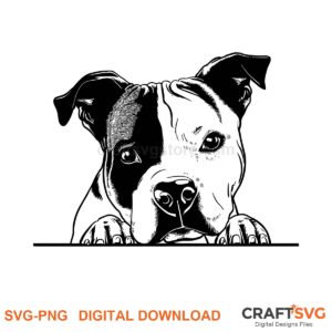 American Staffordshire Terrier SVG PNG - American Staffordshire Terrier peeking dog design for Cricut and Silhouette, instant digital download