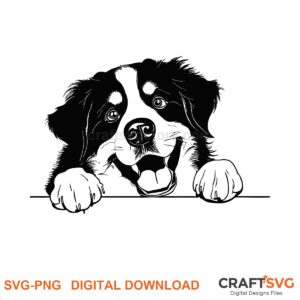 Bernese Mountain Dog SVG PNG - Bernese Mountain Dog peeking dog design for Cricut and Silhouette, instant digital download