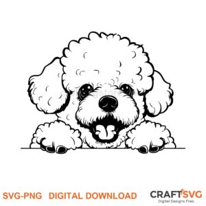 Bichon SVG PNG - Bichon peeking dog design for Cricut and Silhouette, instant digital download