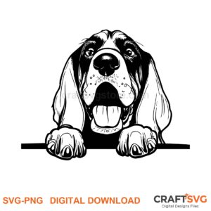 Bloodhound SVG PNG - Bloodhound peeking dog design for Cricut and Silhouette, instant digital download