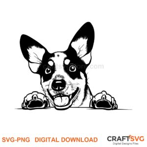 Blue Heeler SVG PNG - Blue Heeler peeking dog design for Cricut and Silhouette, instant digital download